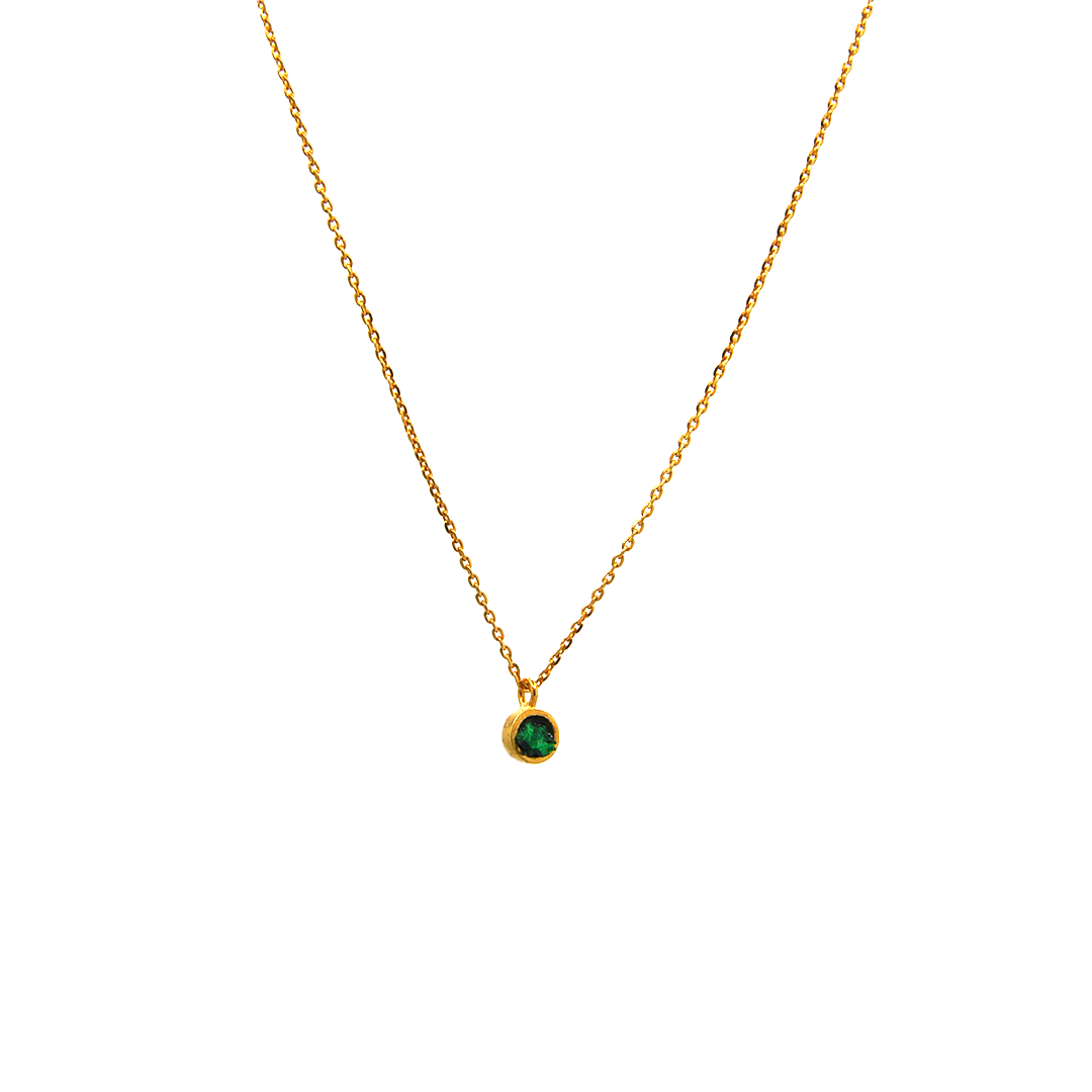 Raw Malachite Necklace n°1
