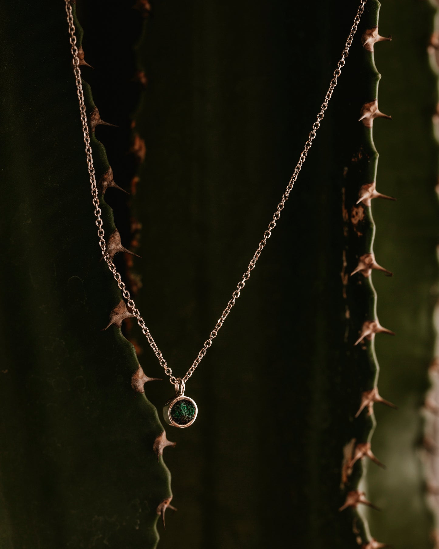 Raw Malachite Necklace n°1