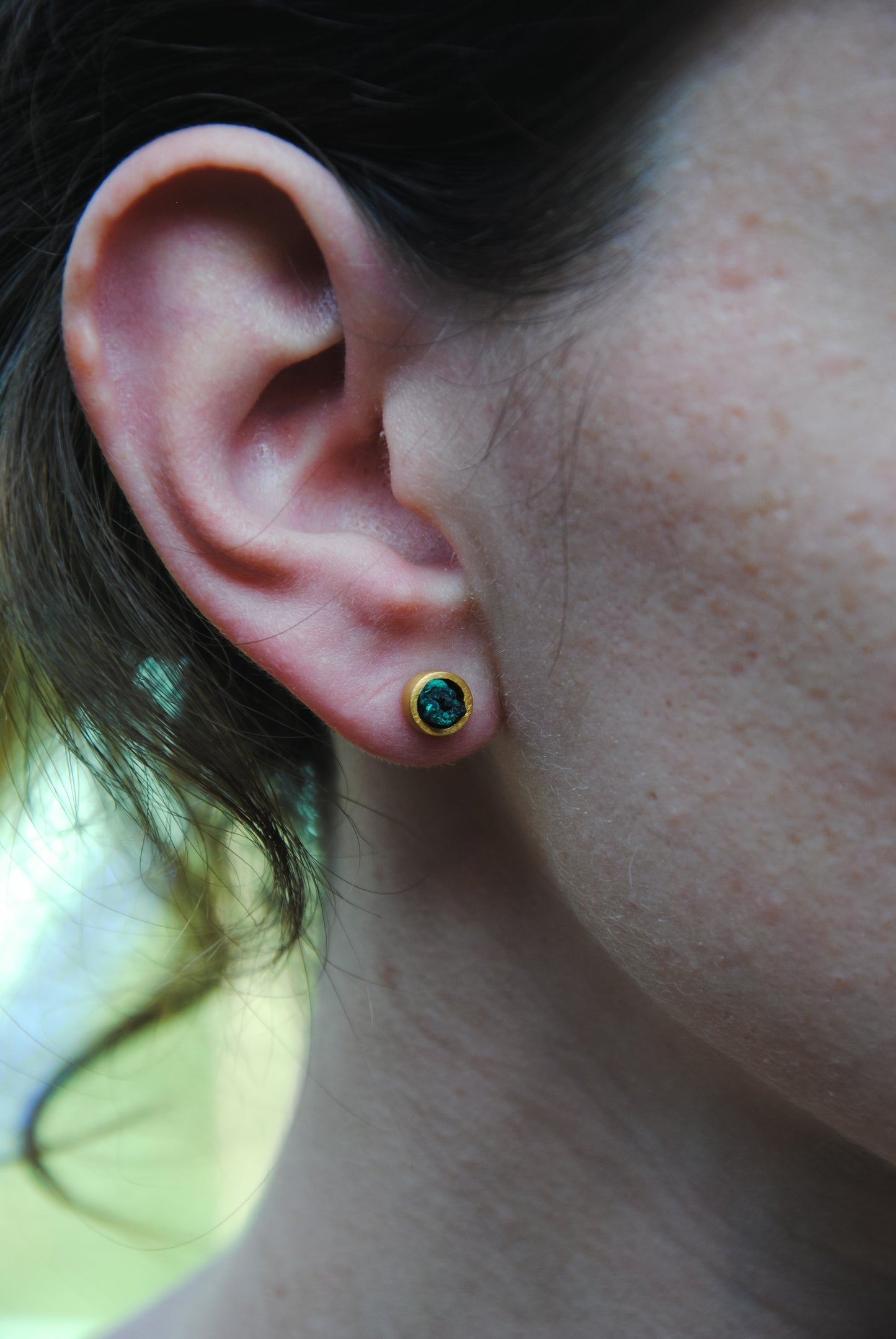 Raw Malachite Earrings