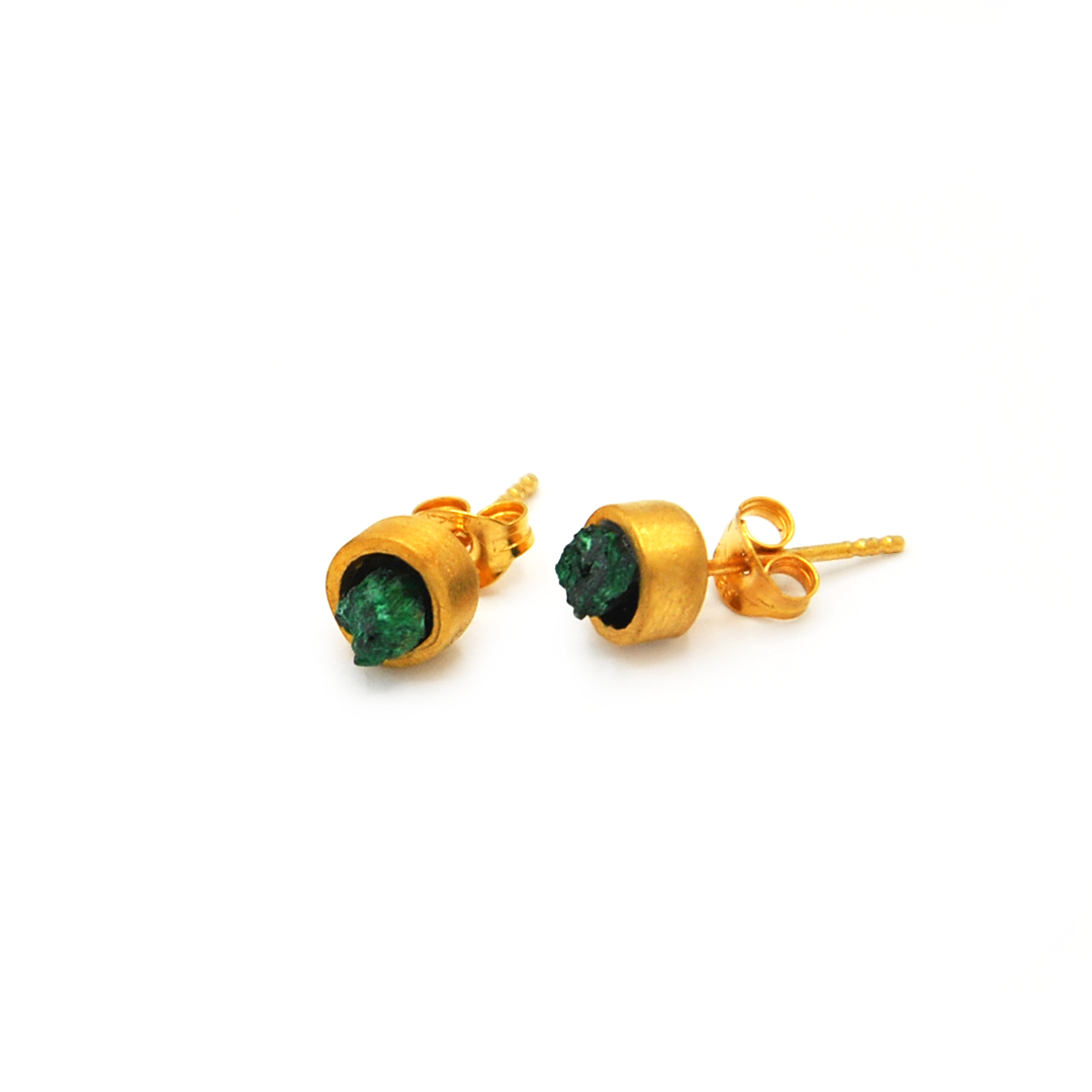 Raw Malachite Earrings
